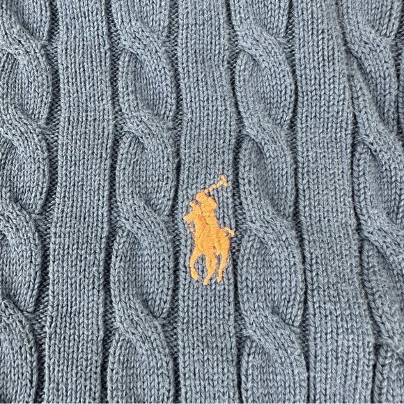 Polo Ralph Lauren Men's Size XL Chunky Cable Knit 1/4 Zip Jacket Color Blue - Picture 6 of 11